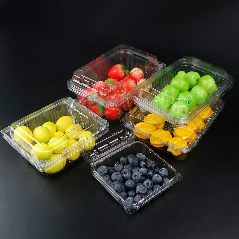 Doorzichtige plastic clamshell-verpakking met fruitdoos