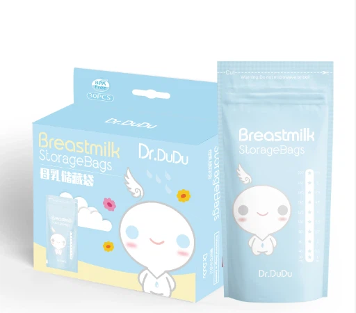 Op maat gemaakte plastic opstaande verpakking, herbruikbare huisdier/Pe BPA-vrije opbergzakken voor moedermelk