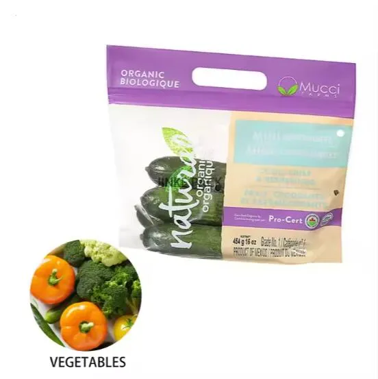 Aangepaste digitale druk plastic zak komkommer verpakking zak komkommer zak voor voedsel komkommer groente
