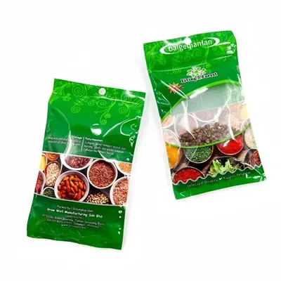 Voedselkwaliteit Stand -up zakje met ritssluiting voor kruidenverpakkingszakken